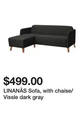 Ikea Linanäs sofa, with chaise/vissle dark gray offer