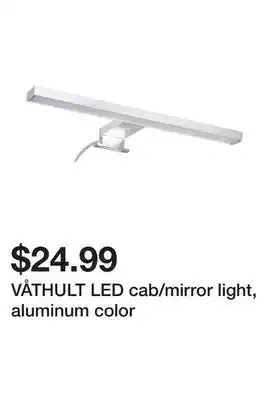 Ikea Våthult led cab/mirror light, aluminum color offer