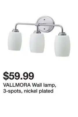 Ikea Vallmora wall lamp, 3-spots, nickel plated offer