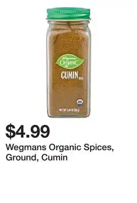 Wegmans Wegmans organic spices, ground, cumin offer