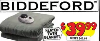 Ollie's Biddeford heated twin blanket offer