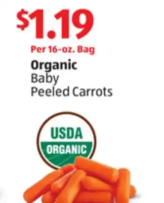 Aldi Organic baby peeled carrots offer