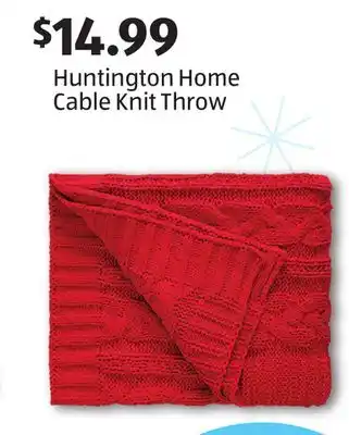 Aldi Huntington home cable knit throw offer