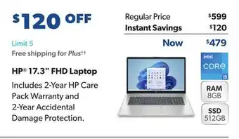 Sam's Club Hp 17.3 fhd laptop offer