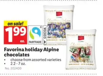 Lidl Favorina holiday alpine chocolates offer