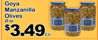 Superior Grocers Goya manzanilla olives offer