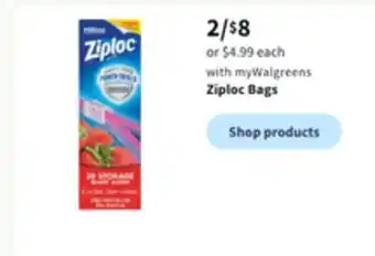 Walgreens Ziploc bags offer