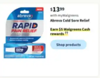 Walgreens Abreva cold sore relief offer