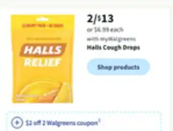 Walgreens Halls cough drops offer