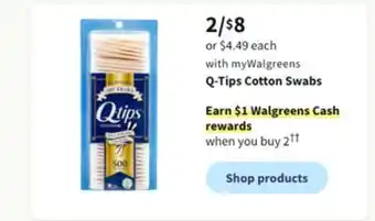 Walgreens Q-tips cotton swabs offer