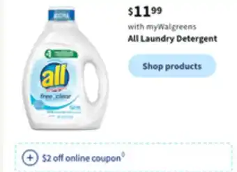 Walgreens All laundry detergent offer