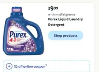 Walgreens Purex liquid laundry detergent offer