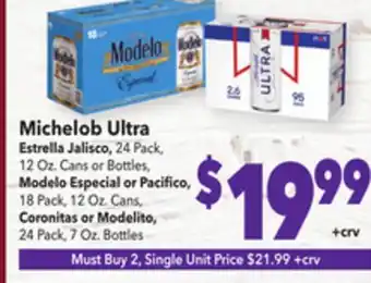 Vallarta Supermarkets Michelob ultra estrella offer
