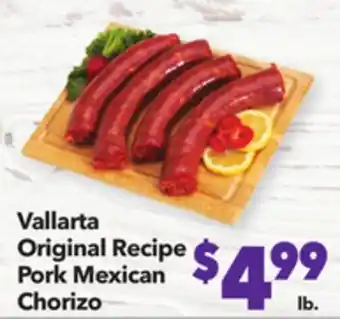 Vallarta Supermarkets Vallarta original recipe pork mexican chorizo offer