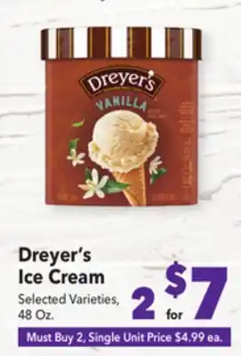 Vallarta Supermarkets Dreyer's ice cream offer