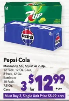 Vallarta Supermarkets Pepsi cola offer