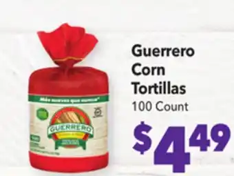 Vallarta Supermarkets Guerrero corn tortillas offer