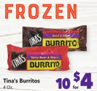 Vallarta Supermarkets Tina's burritos offer