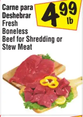 El Super Fresh boneless beef for shredding or stew meat offer