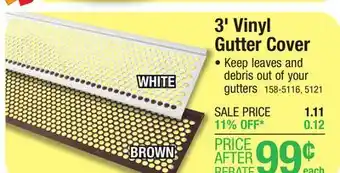 Menards Frost king 3' white vinyl gutter cover offer