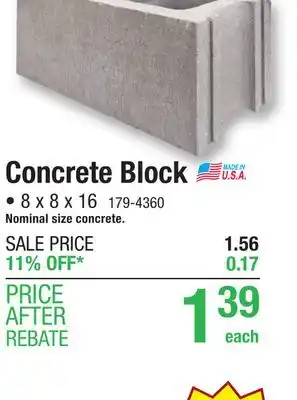 Menards 8 x 8 x 16 regular construction block offer