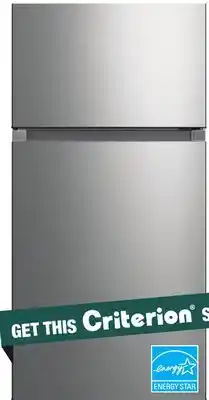 Menards Criterion 20.5 cu.ft. stainless steel top-freezer refrigerator offer