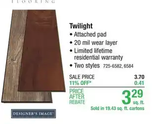 Menards Designer's image twilight moonlit mist 7.17 x 48.82 floating luxury vinyl plank flooring (19.43 sq.ft/ctn) offer