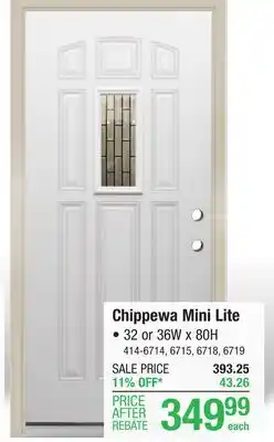 Menards Mastercraft chippewa 32w x 80h primed steel mini lite exterior door system - right inswing offer