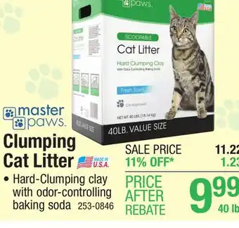 Menards Master paws clumping cat litter - 40 lbs offer