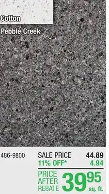Menards Customcraft countertops quartz pebble creek series c - square feet offer