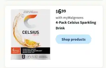 Walgreens 4-pack celsius sparkling drink offer