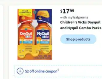 Walgreens Children's vicks dayquil and nyquil combo packs offer