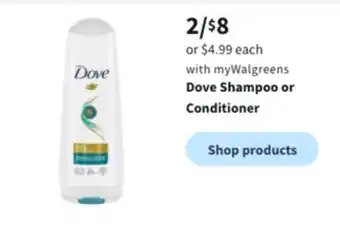 Walgreens Dove shampoo or conditioner offer