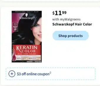 Walgreens Schwarzkopf hair color offer
