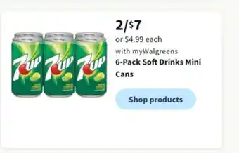 Walgreens 6-pack soft drinks mini cans offer