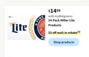 Walgreens 24-pack miller lite products offer
