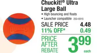 Menards Chuckit! large ultra ball dog toy - 1 pack offer