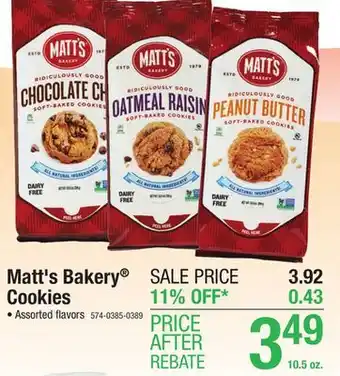 Menards Matt's bakery chocolate chip soft-baked cookies - 10.5 oz offer