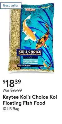 Walmart Kaytee koi's choice koi floating fish food offer