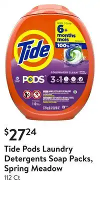 Walmart Tide pods laundry detergents soap packs, spring meadow offer