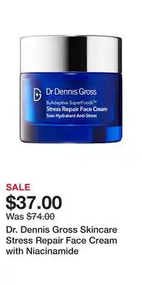 Kohl's Dr. dennis gross skincare stress repair face cream with niacinamide offer