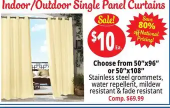 Ocean State Job Lot Indoor/outdoor single panel curtains offer
