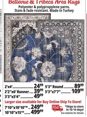 Ocean State Job Lot Bellevue & tribeca area rugs offer