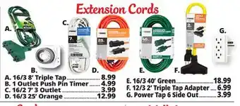 Ocean State Job Lot Extension cords offer