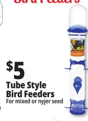 Ocean State Job Lot Tube style bird feeders offer