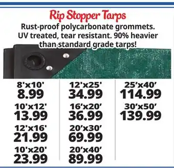 Ocean State Job Lot Rip stop tarps offer