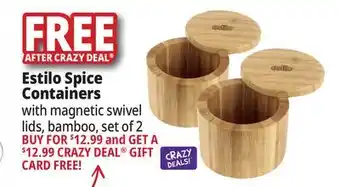 Ocean State Job Lot Estilo premium spice containers with magnetic swivel lids, set of 2, bamboo offer