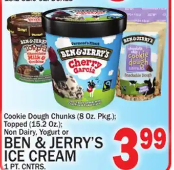 C Town Ben & jerry's ice cream 1 pt. cntrs offer