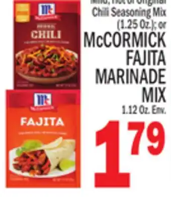 C Town Mccormick fajita marinade mix 1.12 oz. env offer