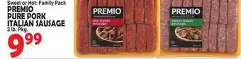 Bravo Supermarkets Premio pure pork italian sausage offer